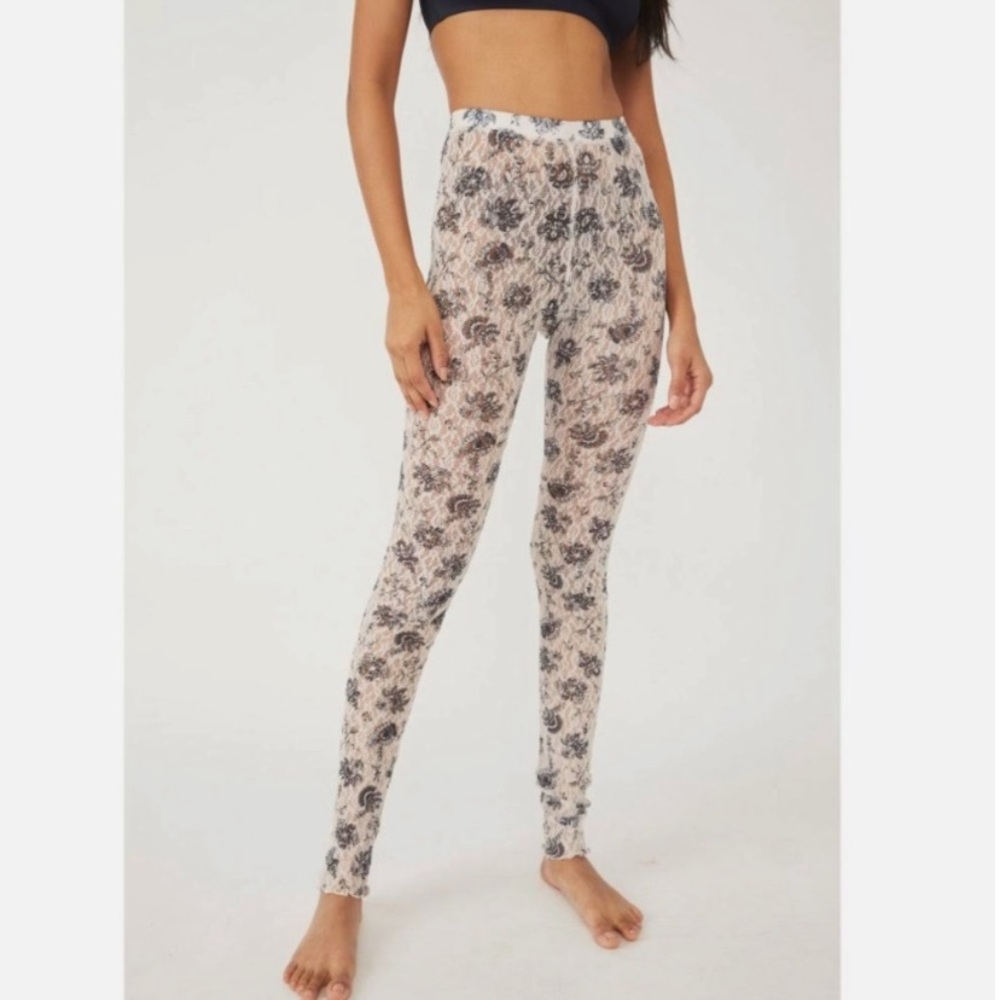NWT Free People Intimately Layered In Lace Sheer Legging